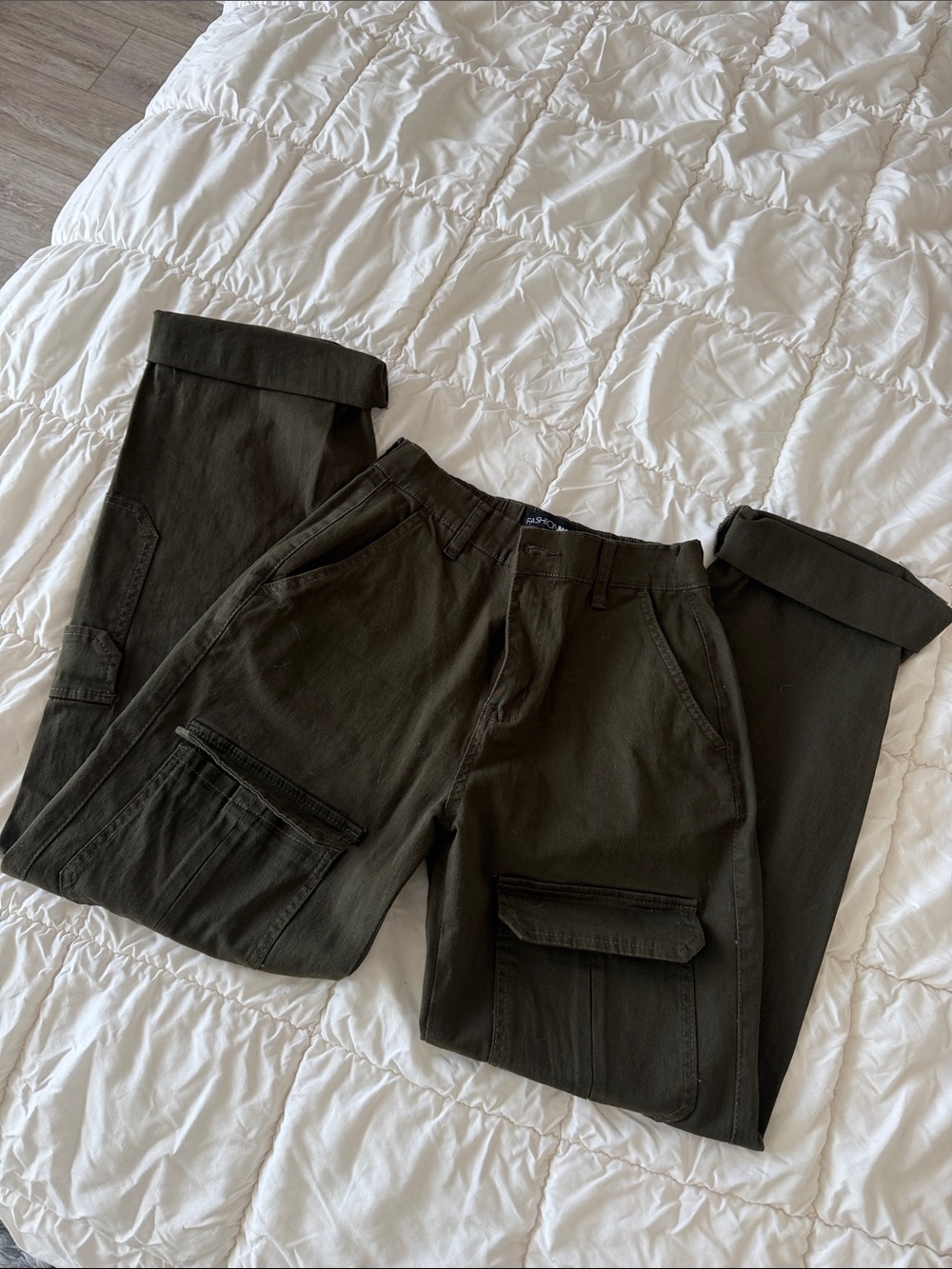 Fashionnova Women’s Cargo Pants in Olive Green